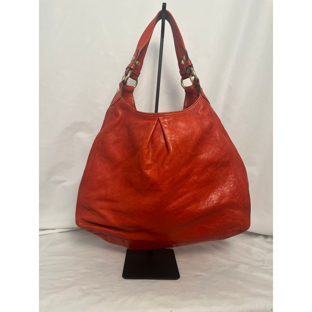 Coach Orange Leather Hobo Bag Large Slouchy Vintage Shoulder Bag - Picture 1 of 9
